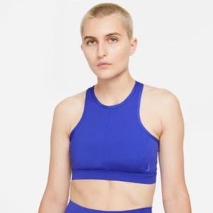 NIKE Yoga Dri-FIT Swoosh High-Neck Sports Bra Blue XS
